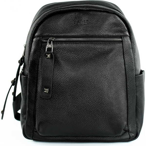 SOLIER Čierny dámsky elegantný kožený batoh FV09 VERSA BLACK 8191 62741060