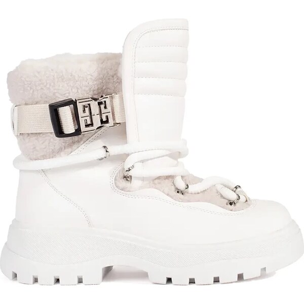 SEASTAR White womens snow boots with fur on a thick sole 59899910