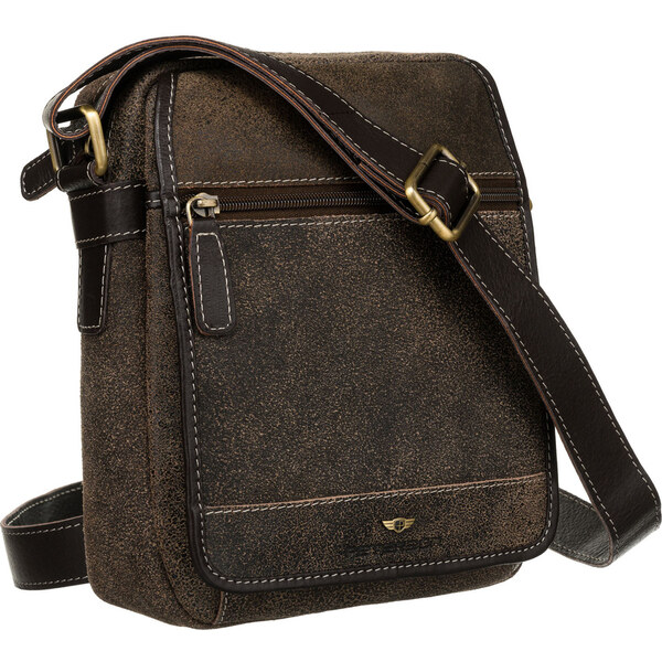 Pánska messenger taška cez rameno z prírodnej hnedej kože - Peterson 62741783