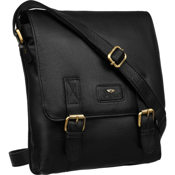 Pánska messenger taška z pravej kože čiernej farby - Peterson 62741798