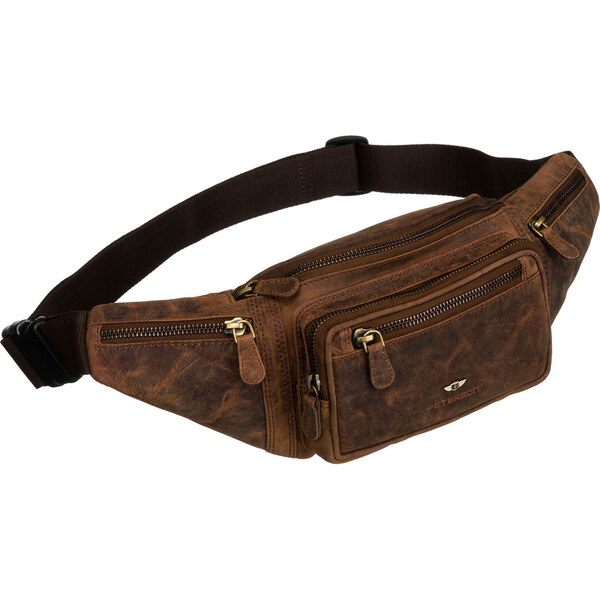 Peterson Kožená priestranná pánska kapsička v hnedej farbe 62741803