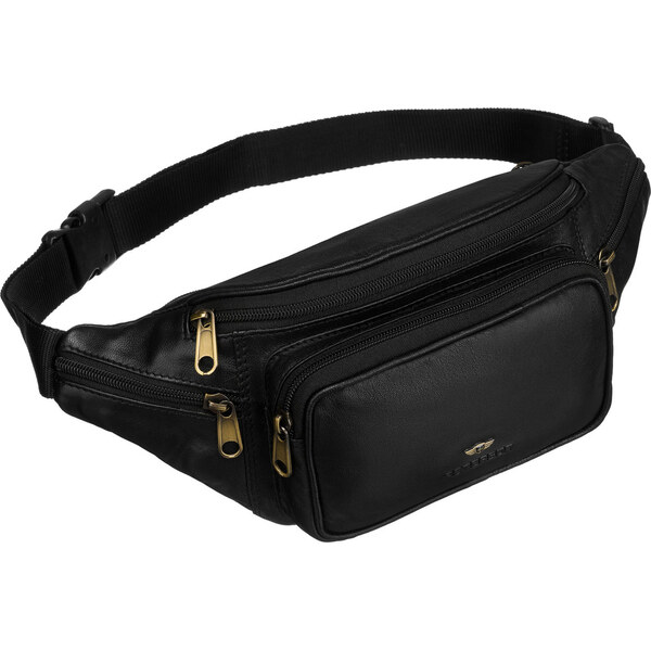 Peterson Priestranná pánska kapsička v čiernej farbe z prírodnej kože 62741805