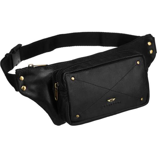 Peterson Bedrová pánska ľadvinka v čiernej farbe z prírodnej kože 62741807