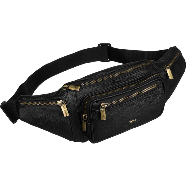 Peterson Praktická pánska kapsička v čiernej farbe z prírodnej kože so 62741808