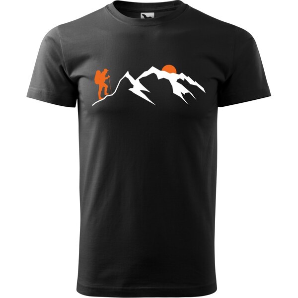 Handel Tričko - Turista v horách pri západe slnka 62750674