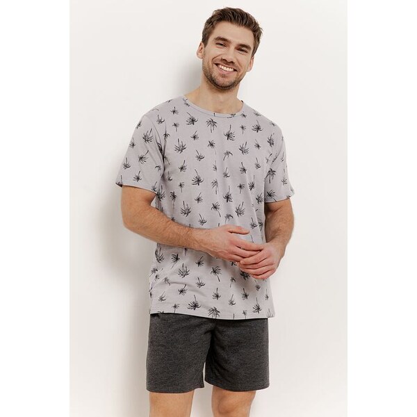 Taro Pánske pyžamo Archie sivé s palmami 62854537