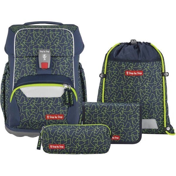 Step by Step BASIS - Školní 4 dílný set - Green Geometric 62929447