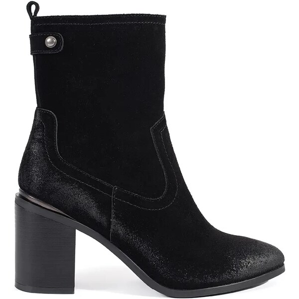 Womens black leather ankle boots on a stiletto heel by Sergio Leone 58314855