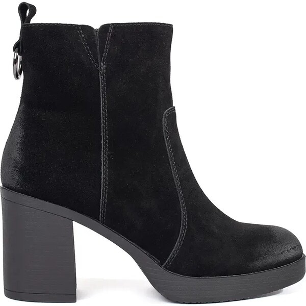 Womens black leather ankle boots on a stiletto heel by Sergio Leone 58314858