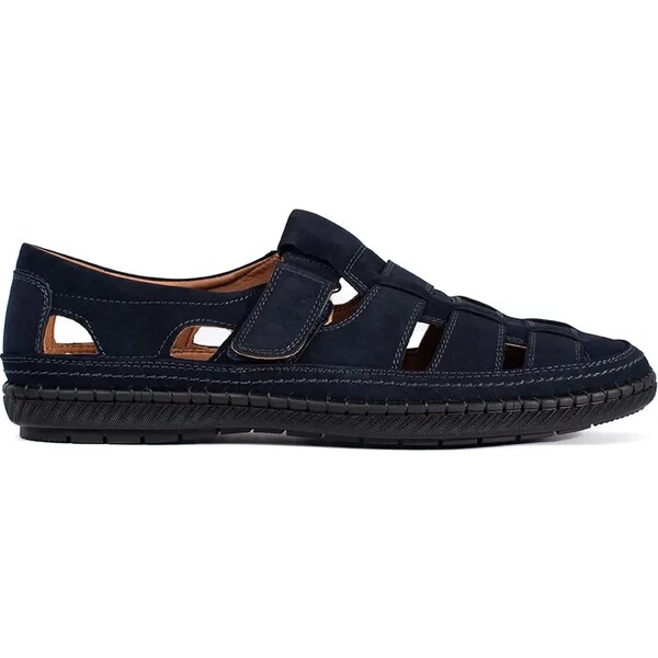 Shelvt Mens navy blue sandals 64696137