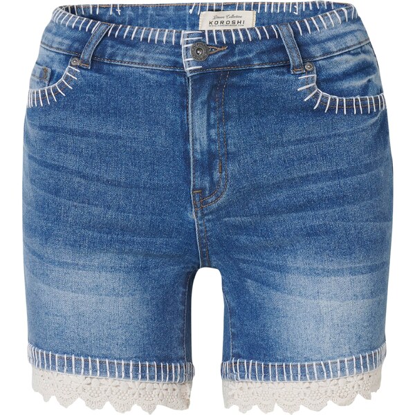 KOROSHI Džínsy modrá denim / šedobiela 63153679