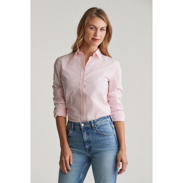 KOŠEĽA GANT SLIM STRIPED POPLIN SHIRT GERANIUM PINK 62772597