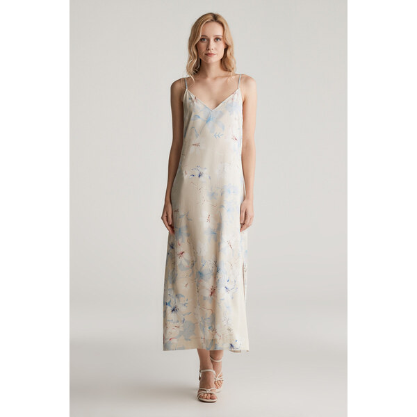 ŠATY GANT FLORAL PRINT SLIP DRESS PUTTY 62772604