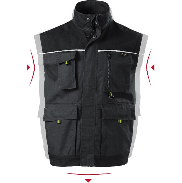 MALFINI, a.s. Pánska pracovná vesta Ranger ebony grey 66083891