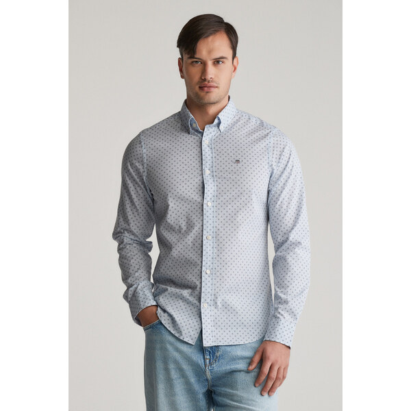 KOŠEĽA GANT SLIM MICRO PRINT SHIRT LIGHT BLUE 62772581