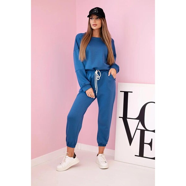 MladaModa Viskózová tepláková súprava model 7065P farba džínsová 62776185