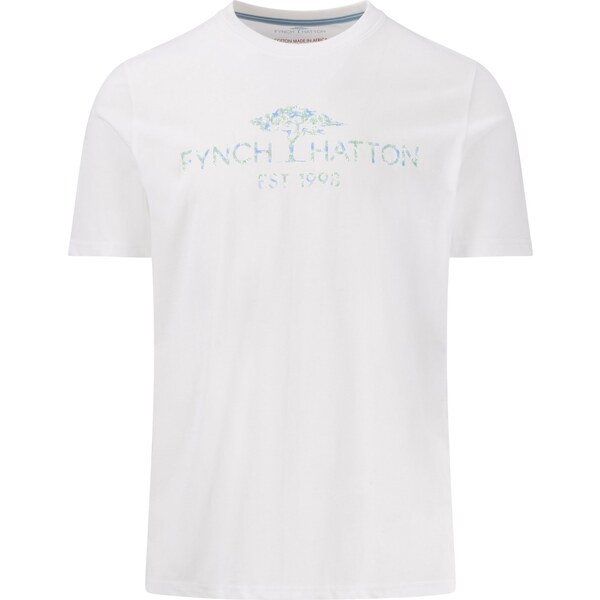 Pánske biele bavlnené tričko s logom FYNCH-HATTON 62777729