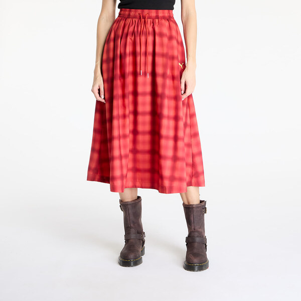 Sukňa Puma Woven Midi AOP Pleated Skirt Red Fire S 62784346