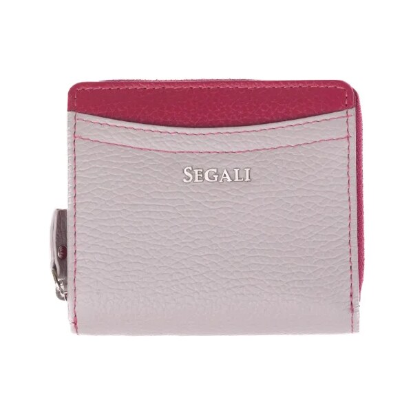 SEGALI Dámska kožená peňaženka SG-27544B sivá + vínová 46467746