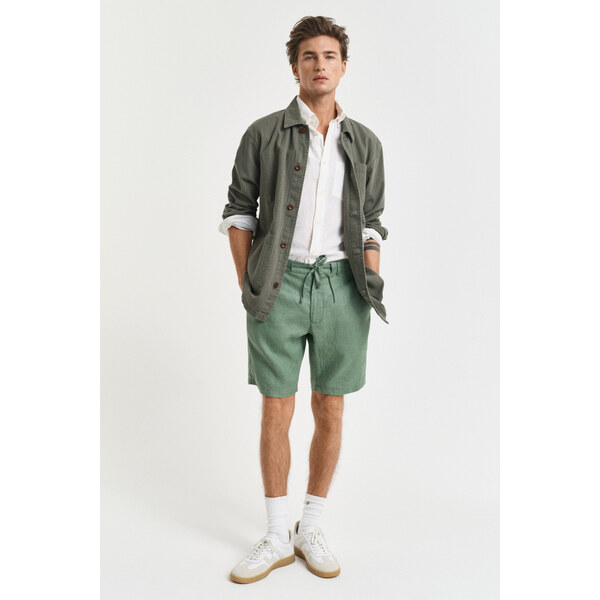 ŠORTKY GANT RELAXED LINEN DS SHORTS KALAMATA GREEN 62797506