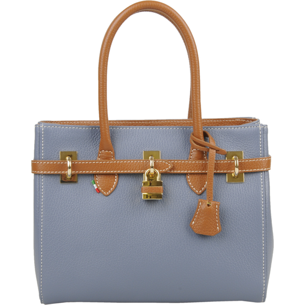 Modrá kožená talianska kabelka Azra Baby Blu Camel NovaKabelka.sk 62796519