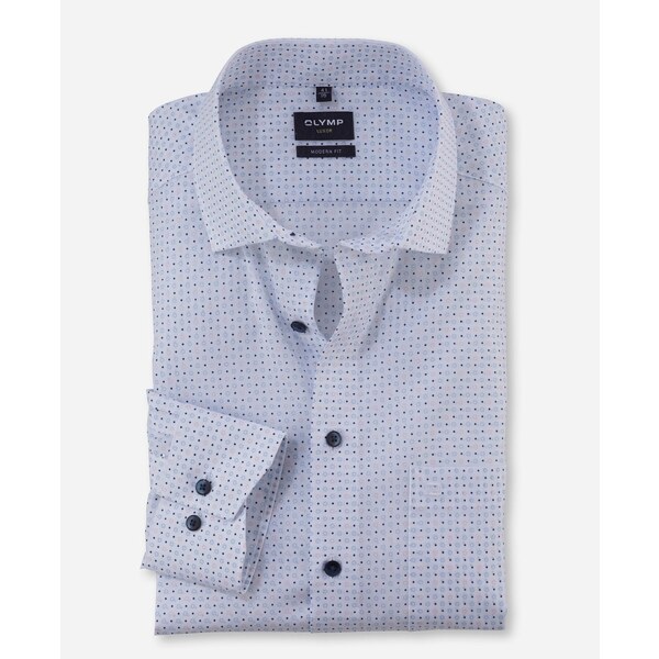 Pánska ružovo-modrá košeľa Luxor OLYMP modern fit predĺžený rukáv 62797788