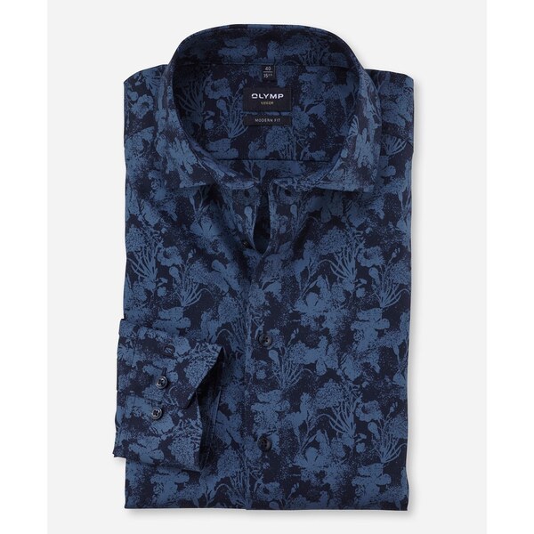 Pánska modrá vzorovaná košeľa Luxor OLYMP modern fit 62797791