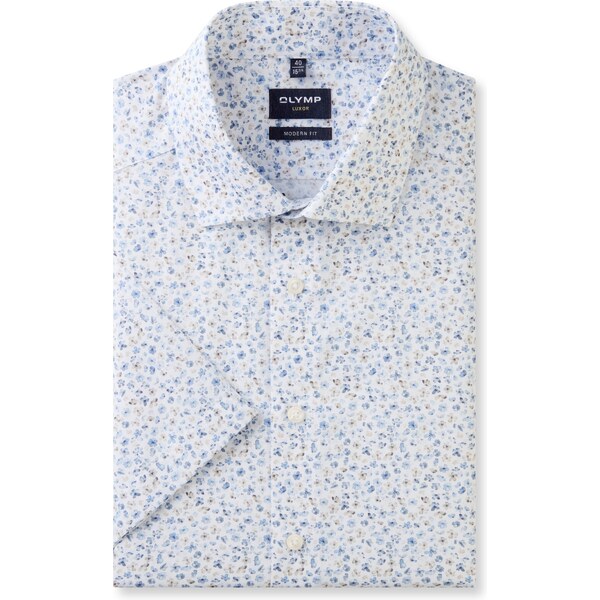 Pánska kvietkovaná košeľa Luxor OLYMP modern fit krátky rukáv 62797800