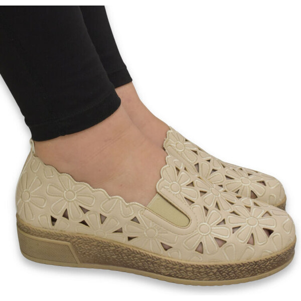 JOHN-C Dámske béžové mokasíny ELIA 62809255