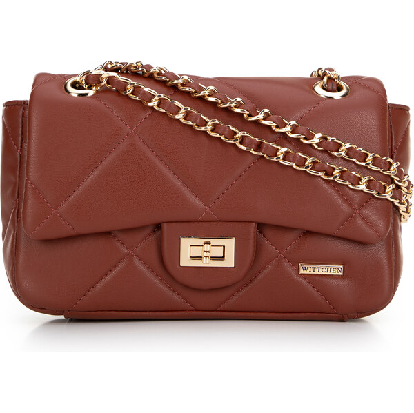 Wittchen Crossbody z ekokože s geometrickým prešívaním červená 99-4Y 66066215
