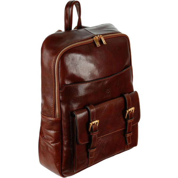 Glara Veľký kožený unisex batoh Premium 23558514