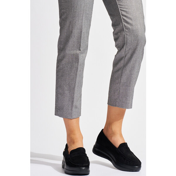 Goodin Semišové čierne mokasíny na hrubej platforme GD-FL704B/MIC 56422255