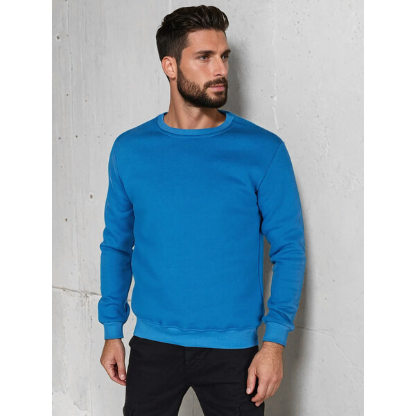 Pánska modrá basic mikina BX5883 62816381