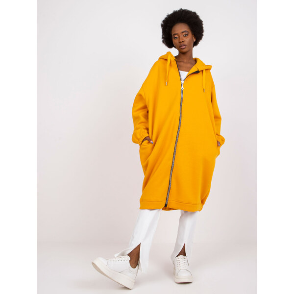 RUE PARIS Svetlo oranžová dlhá basic mikina Betty -RV-BL-7464.97P 57949311