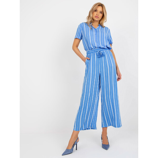 SUBLEVEL Modré vzorované látkové nohavice -D73770R62237A-blue 39646120