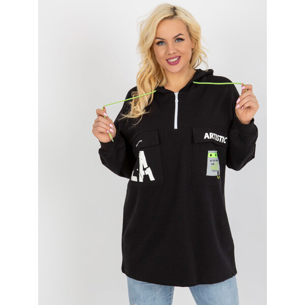 RELEVANCE Čierna oversize mikina Artistic -RV-BL-8258.34-black 57951421