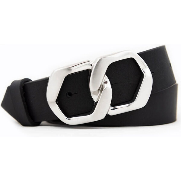 Dámsky kožený opasok čierny (KDP78) 58411505