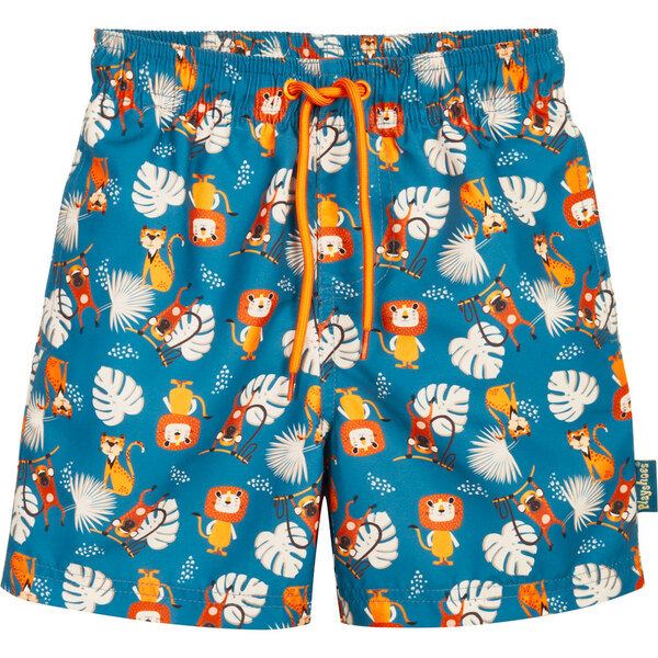 PLAYSHOES Plavecké šortky Dschungel nebielená / petrolejová / oranžová 62847505