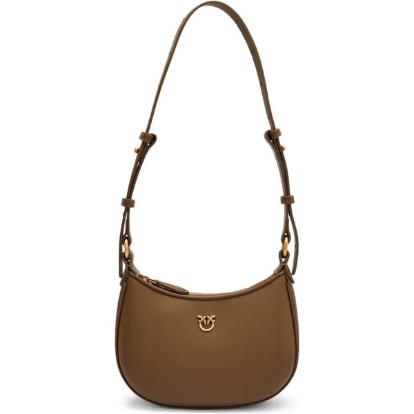 Pinko Kožená kabelka na rameno HALF MOON BABY 62841988
