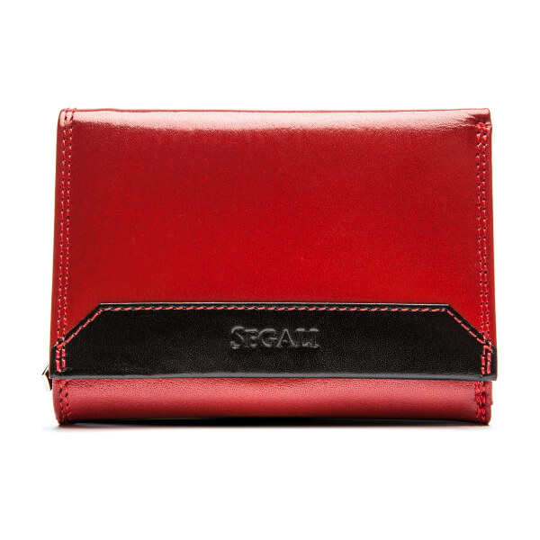 SEGALI Dámska kožená peňaženka 100 B red/black 66593186