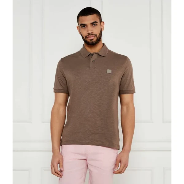 BOSS ORANGE Polo tričko Pe_linenlogo | Regular Fit | s prímesou ľanu 62858204