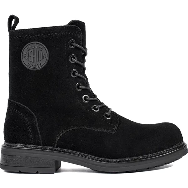 Womens black nubuck leather black workers by Sergio Leone 58382247