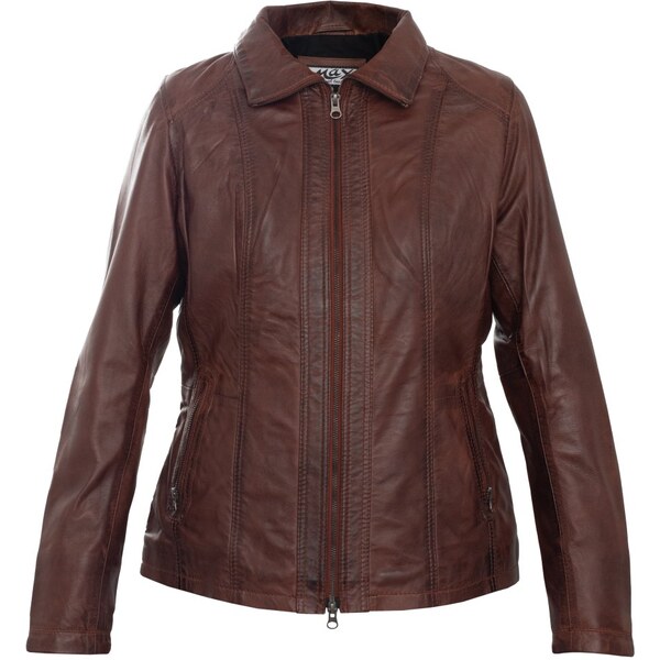 MAX Dámska kožená bunda Emma Long mocca 62867722