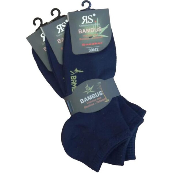 Dámske modré letné sneaker bambusové ponožky RS tm. modrá 39-42 3 páry 62870043