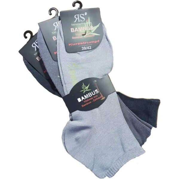 Dámske aj pánske členkové bambusové ponožky RS mix fareb 39-42 3 páry 62869239