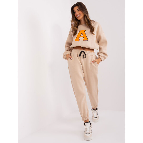 BASIC Svetlobéžová tepláková súprava bez kapucne EM-KMPL-804.00P-beige 46682096