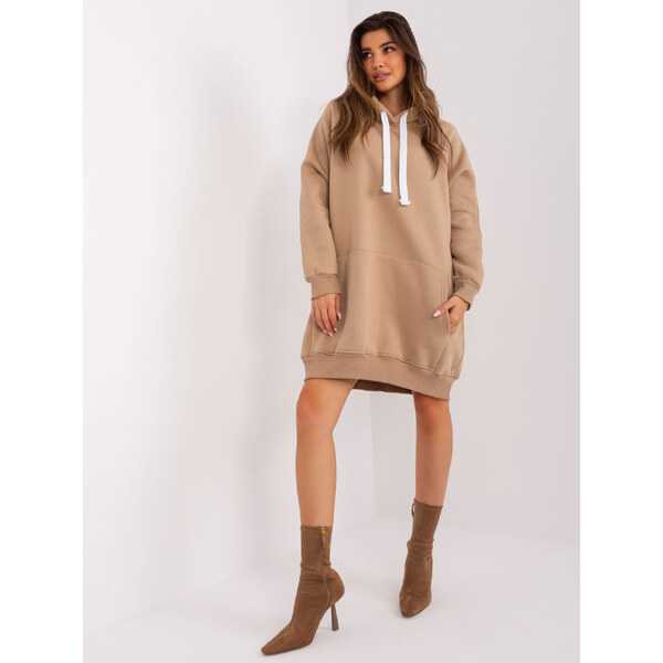 BASIC Tmavobéžová dlhá mikina EM-BL-704.99P-dark beige 46682132