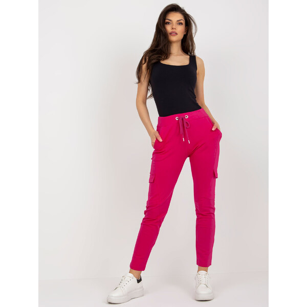 RELEVANCE Tmavoružové dámske cargo tepláky s vreckami RV-DR-8695.80 57953743