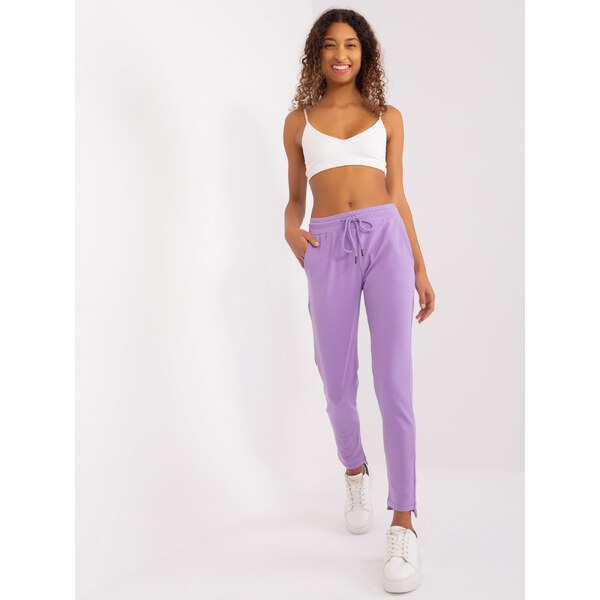 RELEVANCE Svetlofialové basic tepláky s vreckami RV-DR-8380.25P-light 57954418