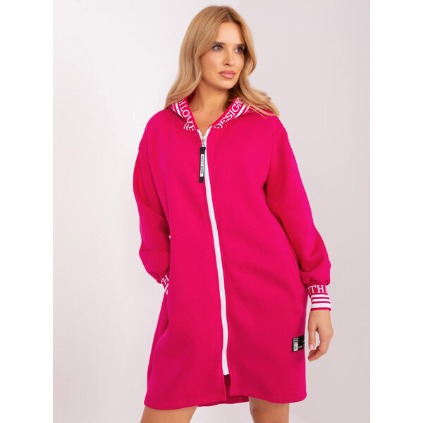 RELEVANCE Tmavoružová dlhá mikina na zips -RV-BL-9225.96P-fuchsia 57953897